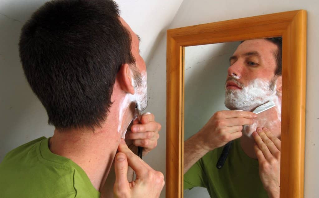 man shaving